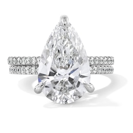 5-5/8 CT. T.W. Pear-Shaped Certified Lab-Grown Diamond Bridal Set in 14K White Gold (F/VS2)