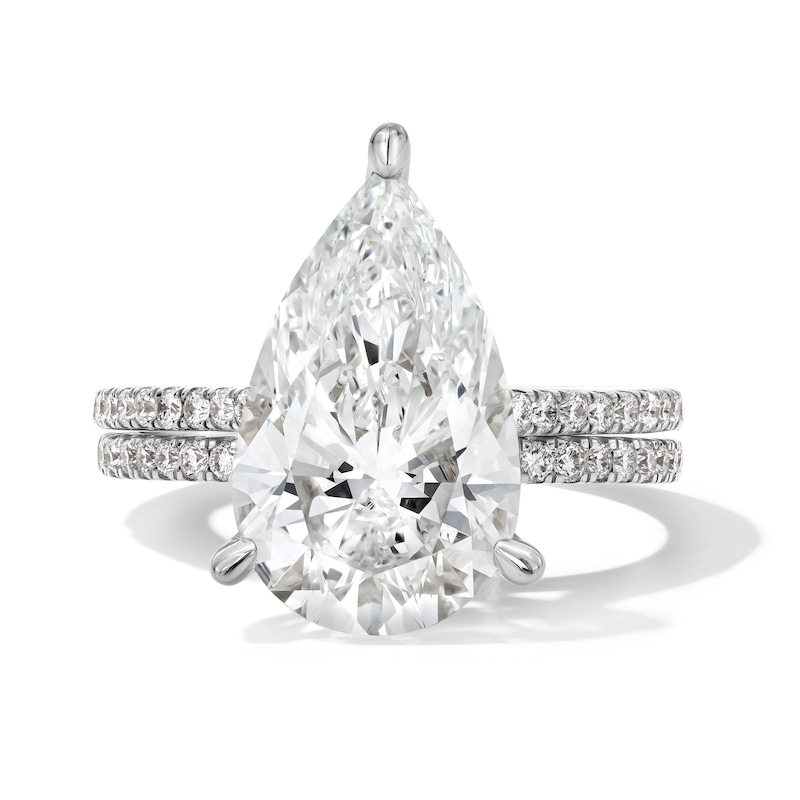 Main Image 1 of 5-5/8 CT. T.W. Pear-Shaped Certified Lab-Grown Diamond Bridal Set in 14K White Gold (F/VS2)