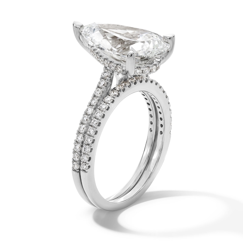 Main Image 3 of 5-5/8 CT. T.W. Pear-Shaped Certified Lab-Grown Diamond Bridal Set in 14K White Gold (F/VS2)
