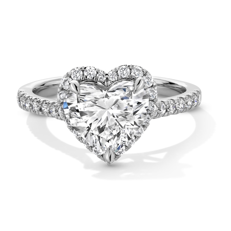 Main Image 1 of 2-3/8 CT. T.W. Heart-Shaped Certified Lab-Grown Diamond Frame Engagement Ring in 14K White Gold (F/VS2)