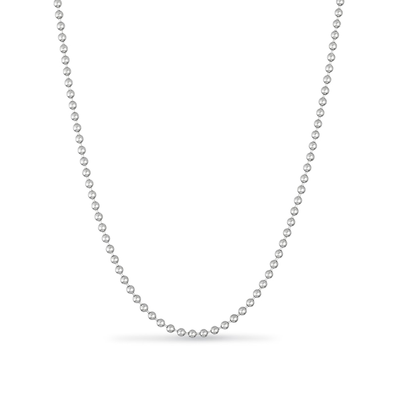Main Image 1 of 2.5mm Bead Chain Necklace in Solid Sterling Silver - 18"