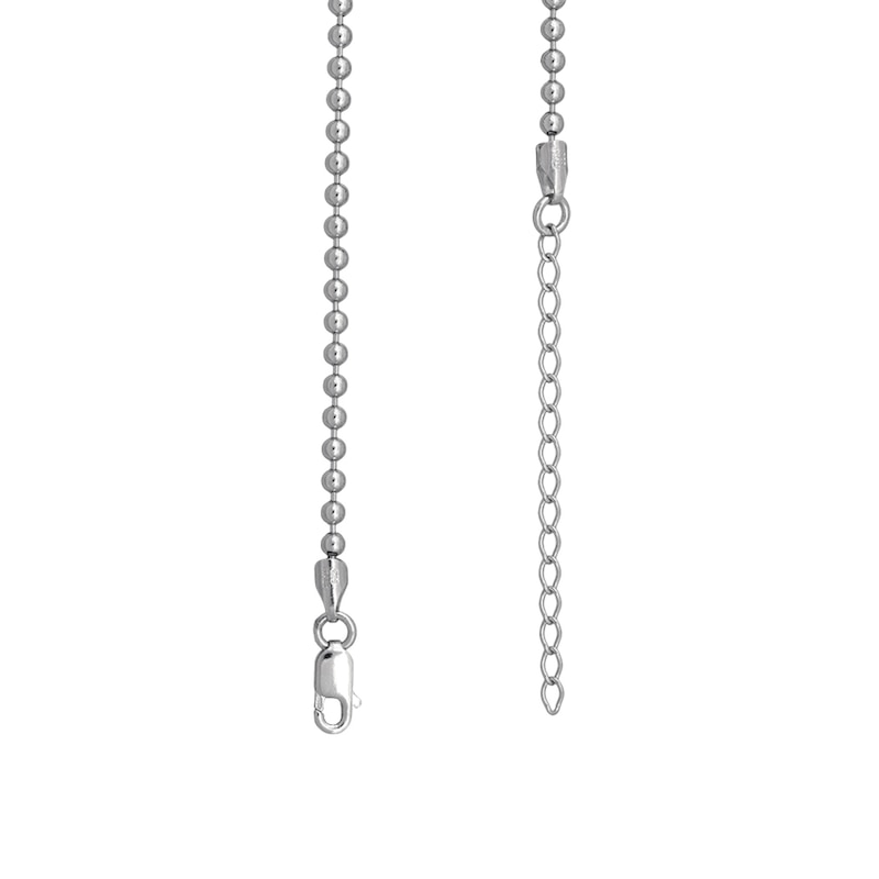 Main Image 2 of 2.5mm Bead Chain Necklace in Solid Sterling Silver - 18"