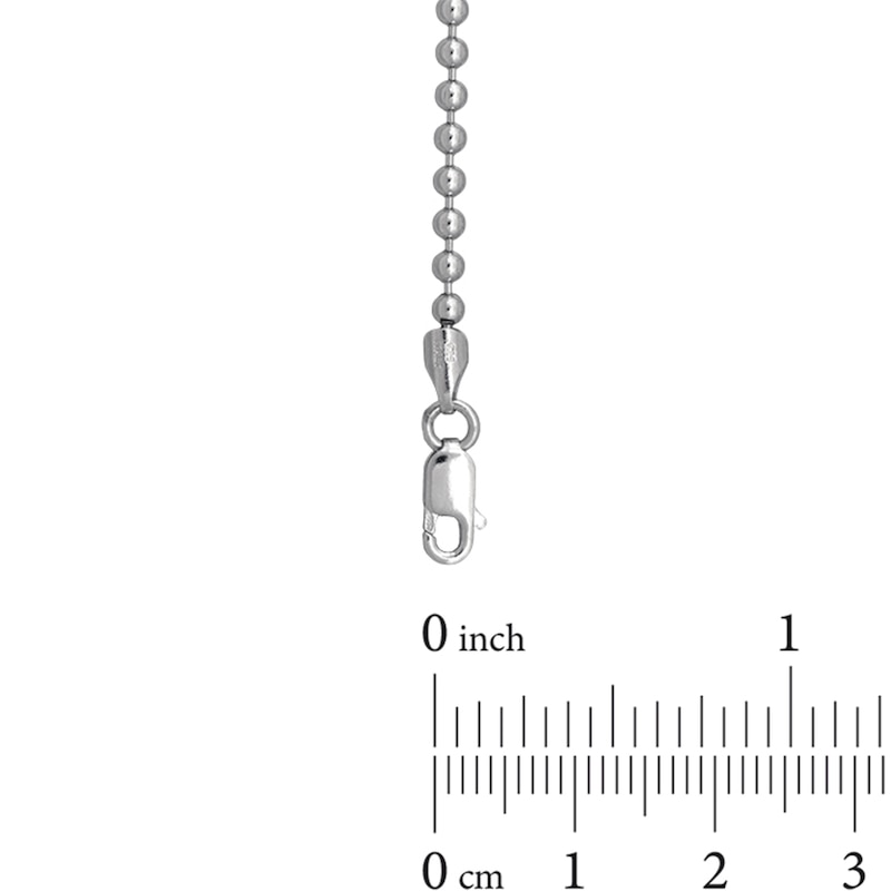 Main Image 3 of 2.5mm Bead Chain Necklace in Solid Sterling Silver - 18"