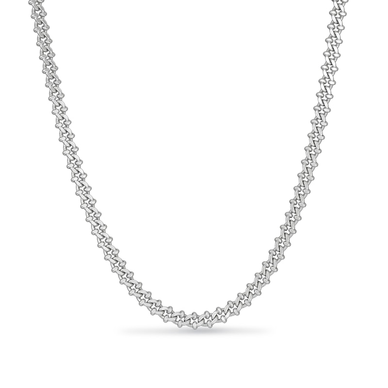 Main Image 1 of 5.7mm Diamond-Cut Crab Link Chain Necklace in Solid Sterling Silver - 22"