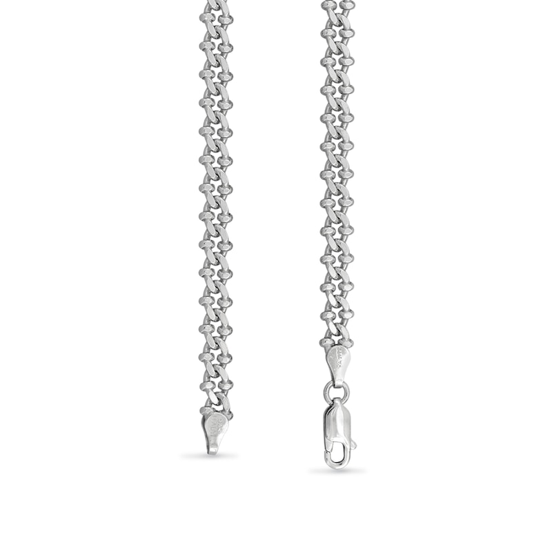 Main Image 2 of 5.7mm Diamond-Cut Crab Link Chain Necklace in Solid Sterling Silver - 22"