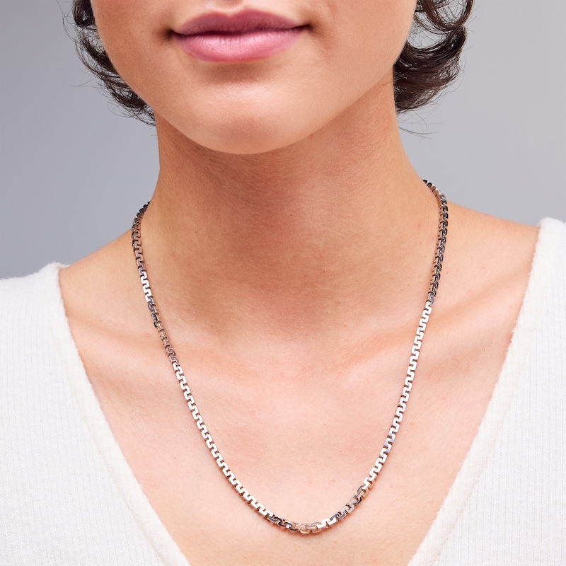 Main Image 2 of 2.8mm Diamond-Cut Zigzag Box Chain Necklace in Solid Sterling Silver - 20"