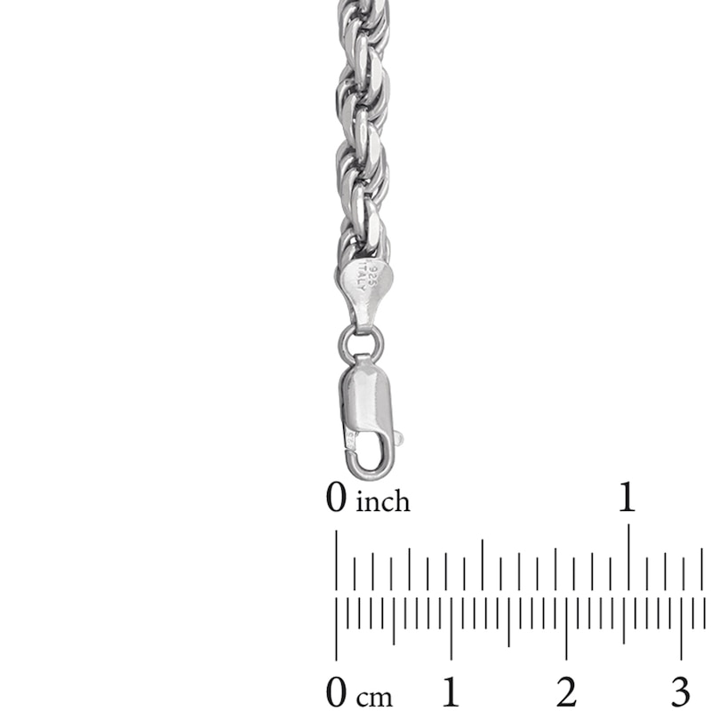 Main Image 3 of 5.6mm Diamond-Cut Rope Chain Necklace in Solid Sterling Silver - 22"