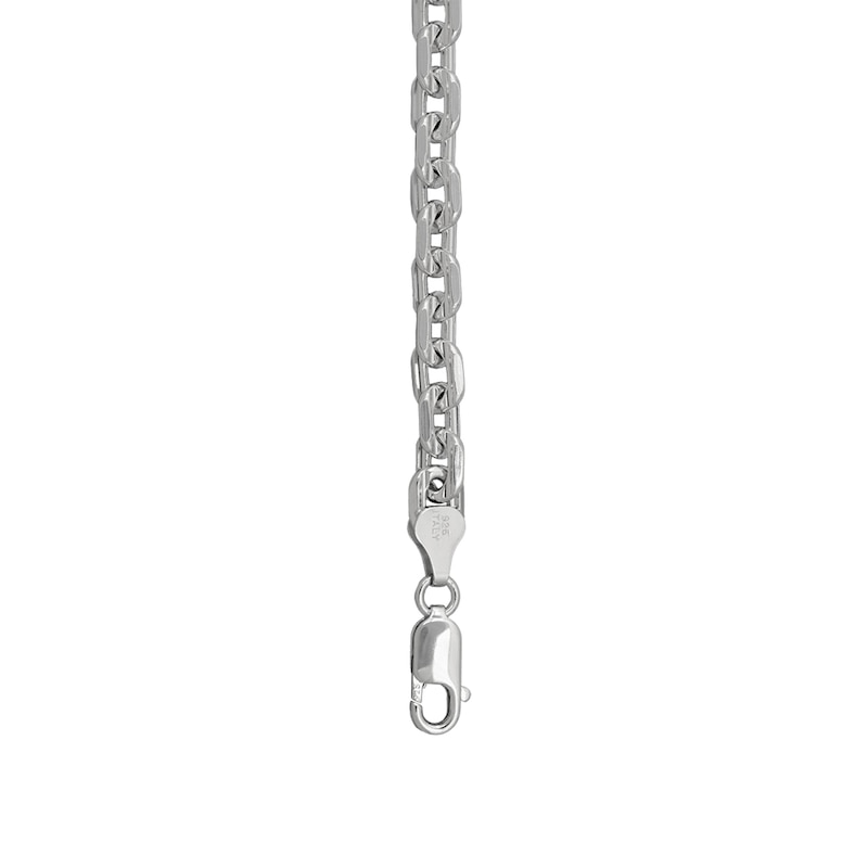 Main Image 2 of 6.0mm Diamond-Cut Flat Rolo Chain Bracelet in Solid Sterling Silver - 8.5"