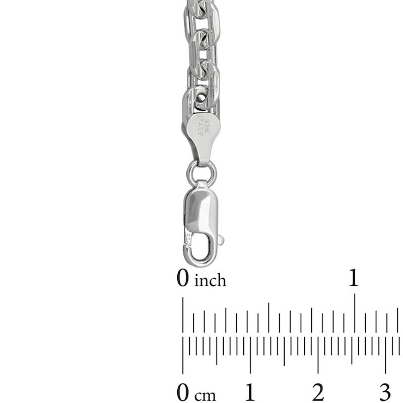 Main Image 3 of 6.0mm Diamond-Cut Flat Rolo Chain Bracelet in Solid Sterling Silver - 8.5"