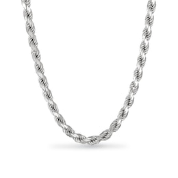 7.2mm Diamond-Cut Rope Chain Necklace in Solid Sterling Silver - 22"