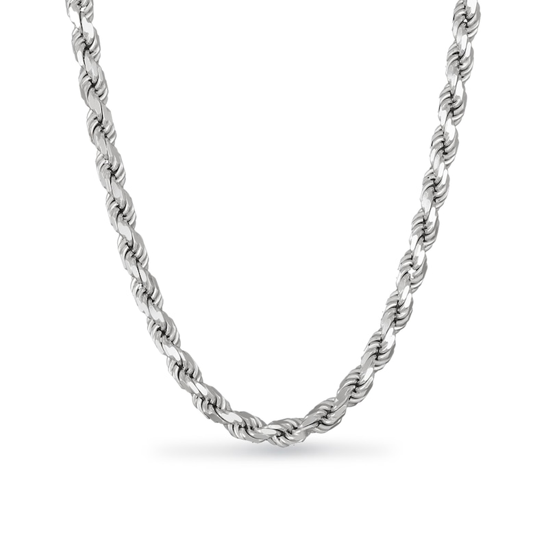 Main Image 1 of 7.2mm Diamond-Cut Rope Chain Necklace in Solid Sterling Silver - 22"