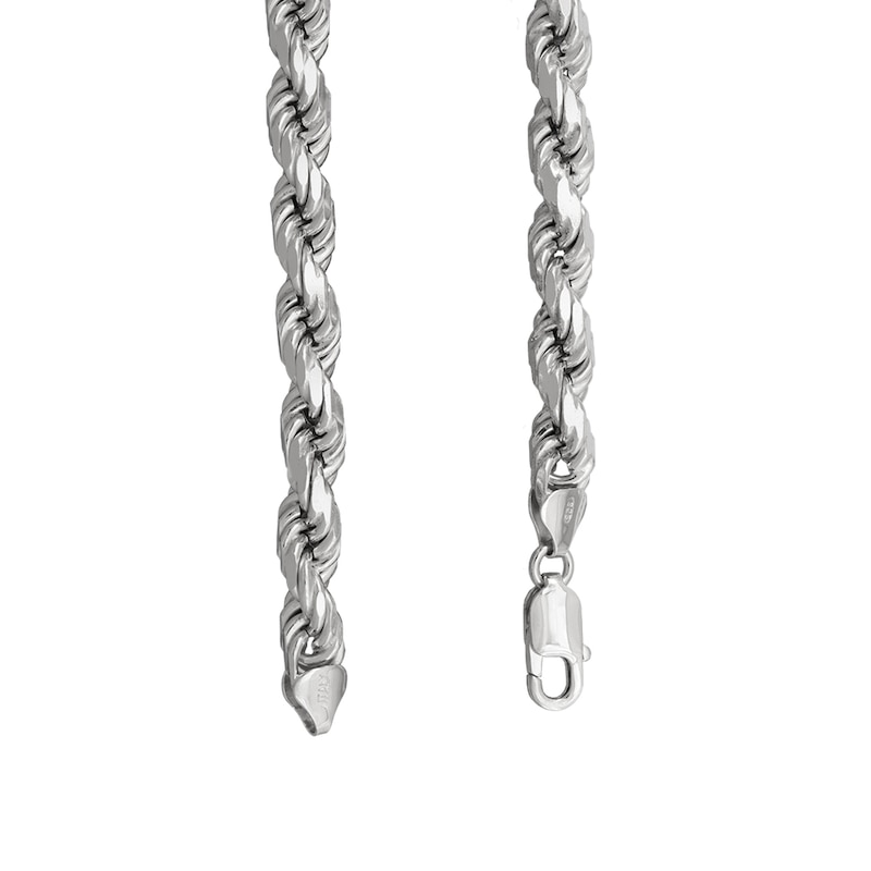 Main Image 2 of 7.2mm Diamond-Cut Rope Chain Necklace in Solid Sterling Silver - 22"
