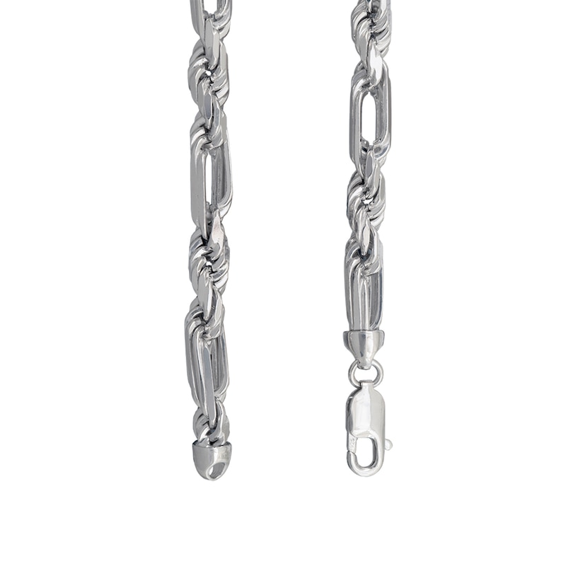 Main Image 2 of 4.3mm Diamond-Cut Alternating Rope Chain Necklace in Solid Sterling Silver - 22"