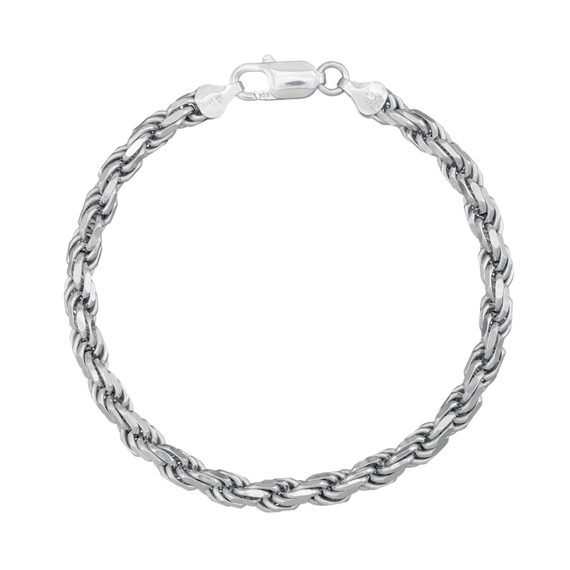 Main Image 1 of 5.6mm Diamond-Cut Rope Chain Bracelet in Solid Sterling Silver - 8.5"