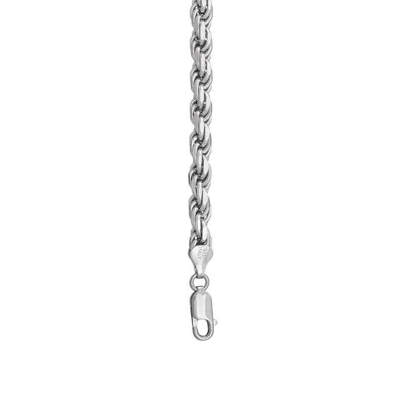 Main Image 2 of 5.6mm Diamond-Cut Rope Chain Bracelet in Solid Sterling Silver - 8.5"
