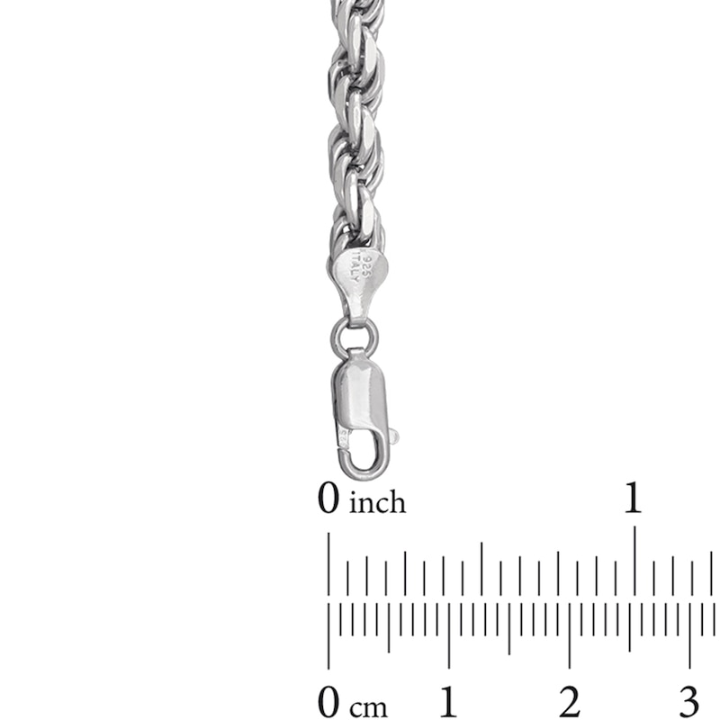 Main Image 3 of 5.6mm Diamond-Cut Rope Chain Bracelet in Solid Sterling Silver - 8.5"
