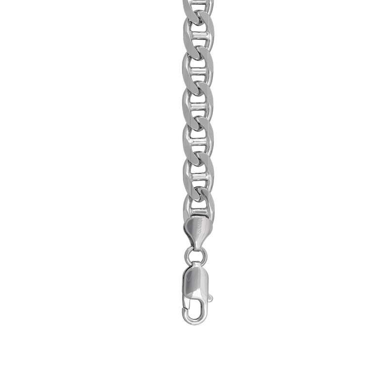 Main Image 2 of 7.6mm Diamond-Cut Mariner Chain Bracelet in Solid Sterling Silver - 8.5"