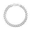 Thumbnail Image 1 of 7.2mm Diamond-Cut Curb Chain Bracelet in Solid Sterling Silver - 8.5"