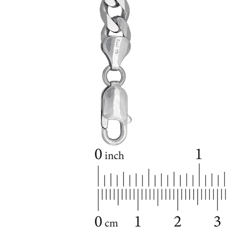 Main Image 3 of 7.2mm Diamond-Cut Curb Chain Bracelet in Solid Sterling Silver - 8.5"