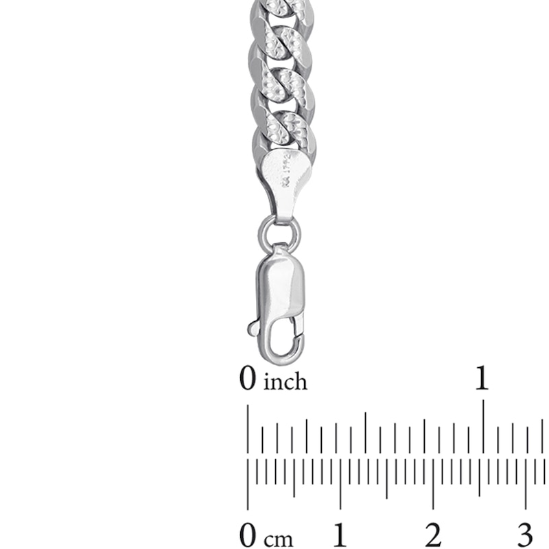 Main Image 3 of 6.9mm Diamond-Cut Miami Cuban Curb Chain Bracelet in Solid Sterling Silver - 8.5"