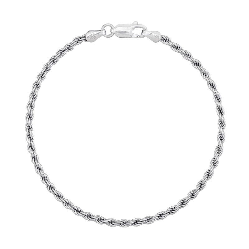 Main Image 1 of 2.5mm Rope Chain Bracelet in Solid Sterling Silver - 7.5"