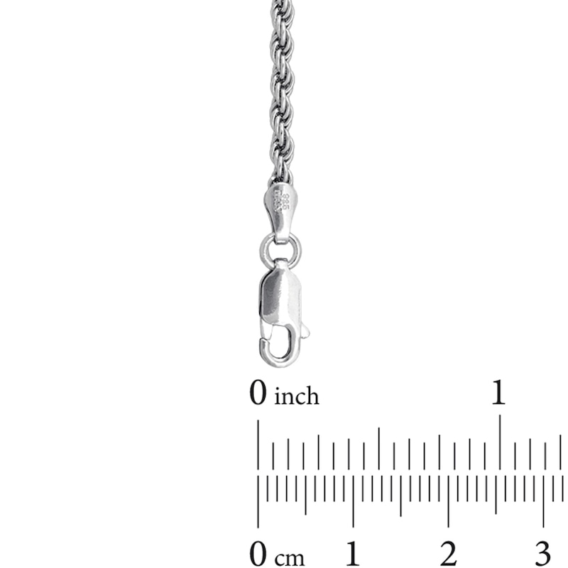 Main Image 3 of 2.5mm Rope Chain Bracelet in Solid Sterling Silver - 7.5"