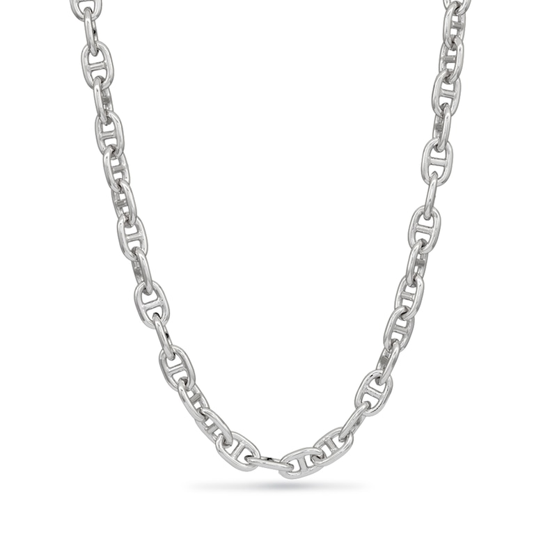 Main Image 1 of 7.9mm Diamond-Cut Anchor Chain Necklace in Solid Sterling Silver - 22"
