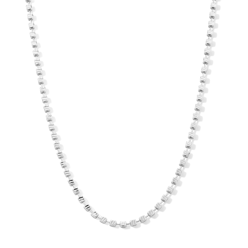 Main Image 1 of 2.94mm Diamond-Cut Bead Chain Necklace in Solid Sterling Silver - 18"