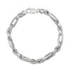 Thumbnail Image 1 of 6.5mm Diamond-Cut Alternating Rope Chain Bracelet in Solid Sterling Silver - 8.5"