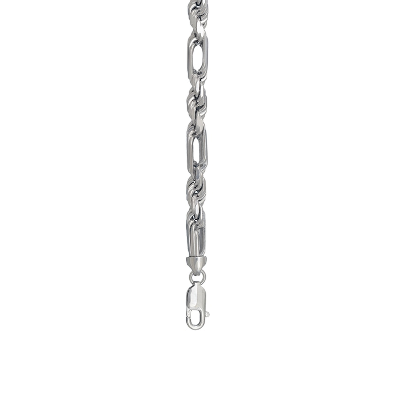 Main Image 2 of 6.5mm Diamond-Cut Alternating Rope Chain Bracelet in Solid Sterling Silver - 8.5"