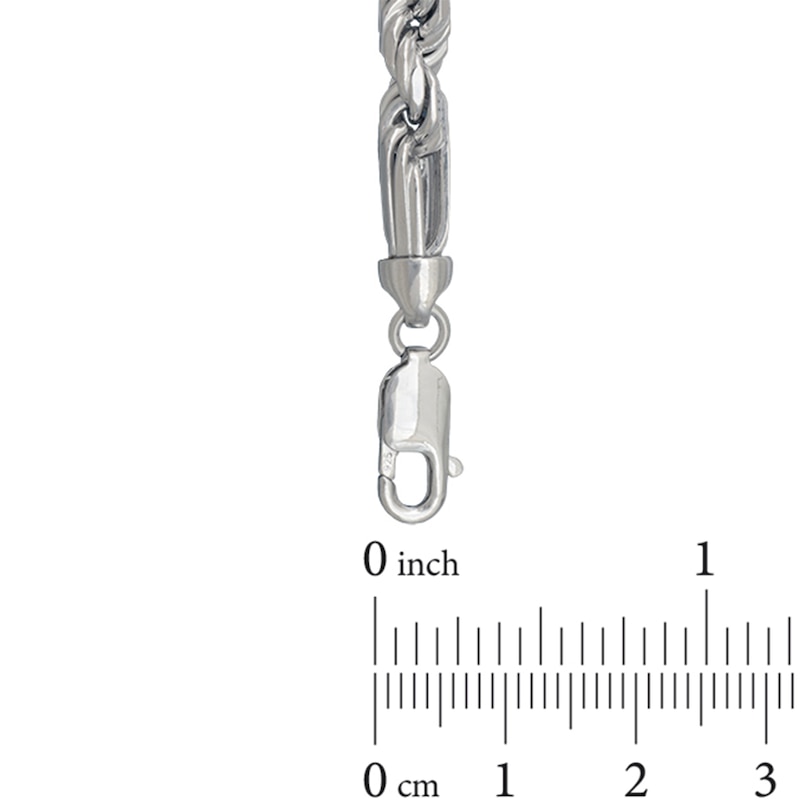 Main Image 3 of 6.5mm Diamond-Cut Alternating Rope Chain Bracelet in Solid Sterling Silver - 8.5"