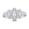 Thumbnail Image 2 of 1 CT. T.W. Marquise-Cut Diamond Frame Three Stone Engagement Ring in 14K White Gold