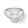 Thumbnail Image 1 of 3 CT. Oval Certified Lab-Grown Diamond Solitaire Cigar Band Engagement Ring in 14K White Gold (F/VS2)