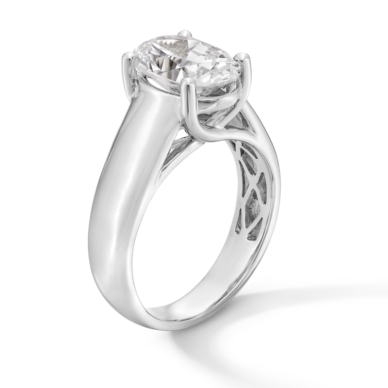 Main Image 3 of 3 CT. Oval Certified Lab-Grown Diamond Solitaire Cigar Band Engagement Ring in 14K White Gold (F/VS2)