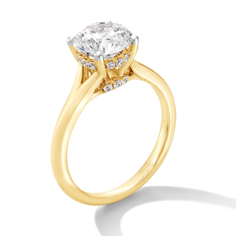 Main Image 3 of 2 CT. T.W. Certified Lab-Grown Diamond Solitaire Split Shank Engagement Ring in 14K Gold (F/VS2)