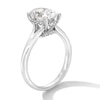 Thumbnail Image 2 of 2 CT. T.W. Oval Certified Lab-Grown Diamond Solitaire Split Shank Engagement Ring in 14K White Gold (F/VS2)