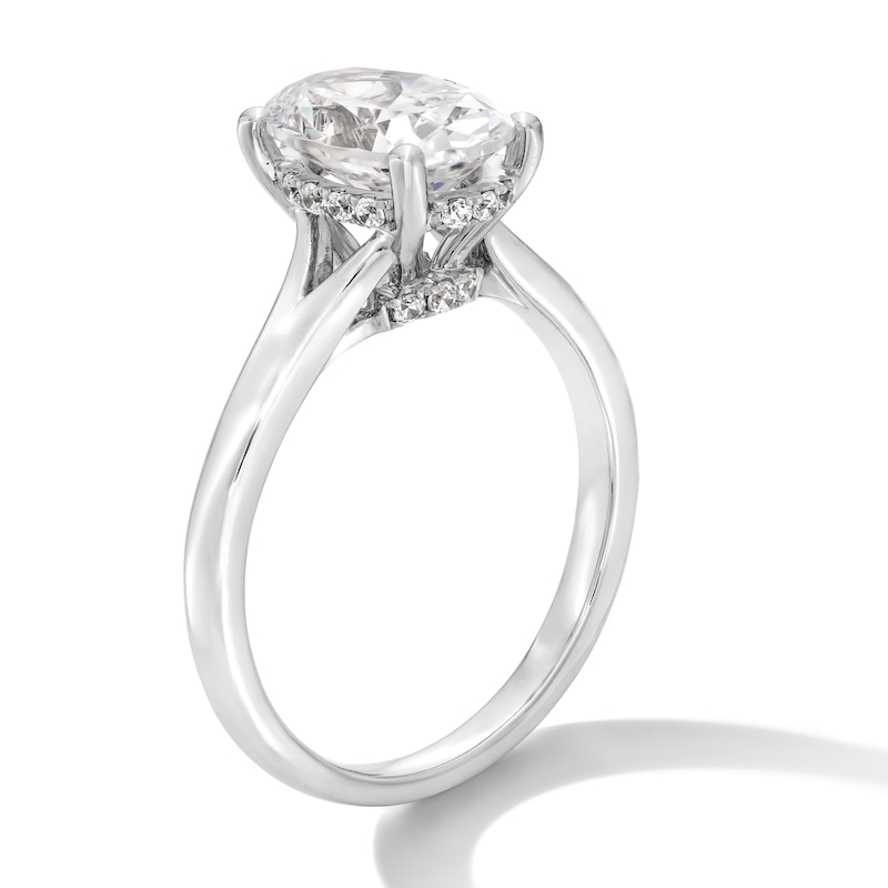 Main Image 2 of 2 CT. T.W. Oval Certified Lab-Grown Diamond Solitaire Split Shank Engagement Ring in 14K White Gold (F/VS2)