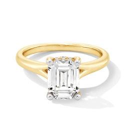2 CT. T.W. Emerald-Cut Certified Lab-Grown Diamond Solitaire Split Shank Engagement Ring in 14K Gold (F/VS2)