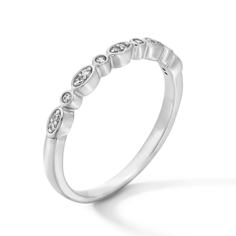 Main Image 2 of 1/15 CT. T.W. Diamond Art Deco Stackable Band in 10K White Gold