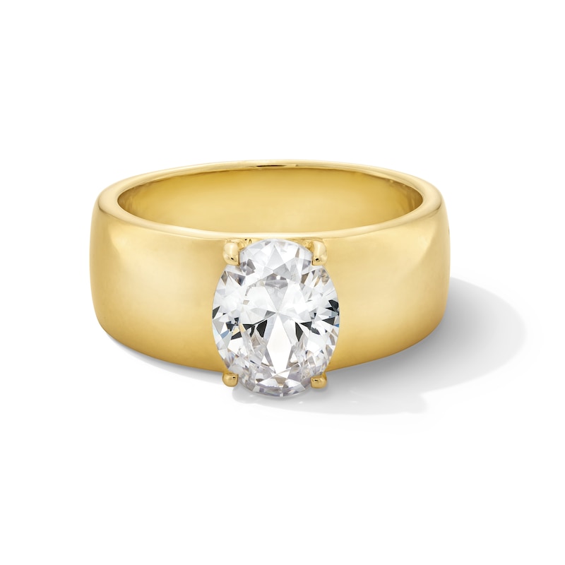 Main Image 1 of 2 CT. Oval Certified Lab-Grown Diamond Solitaire Cigar Band Engagement Ring in 14K Gold (F/VS2)