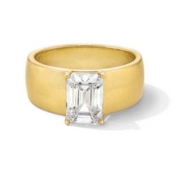 2 CT. Emerald-Cut Certified Lab-Grown Diamond Solitaire Cigar Band Engagement Ring in 14K Gold (F/VS2)