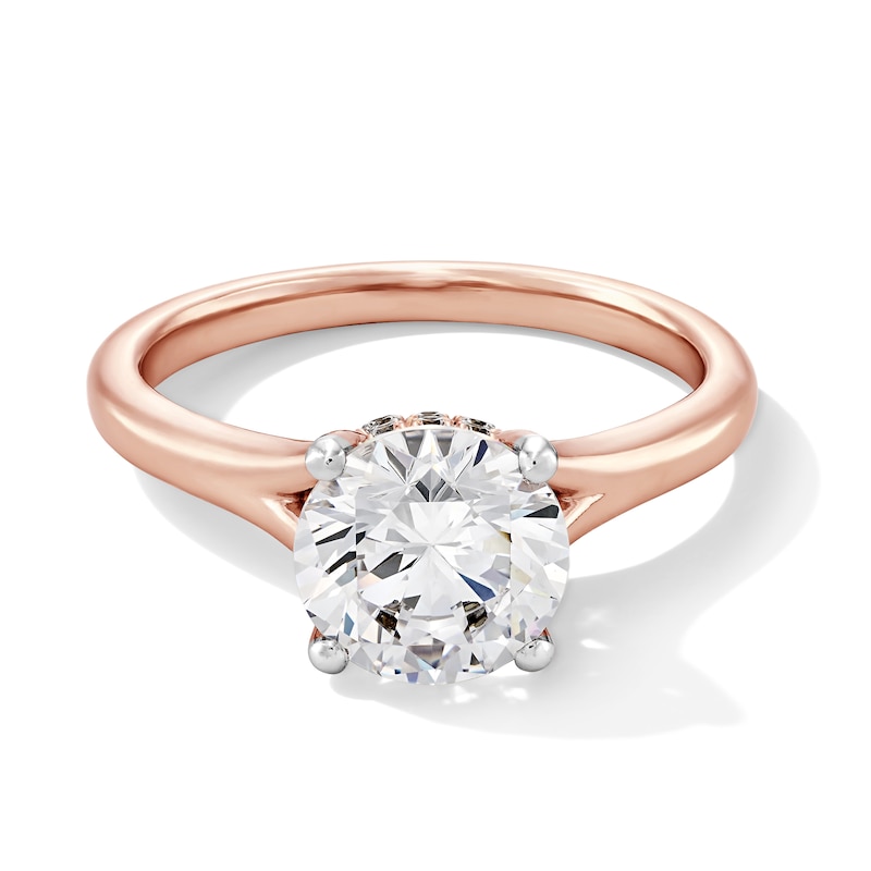 Main Image 1 of 2 CT. T.W. Certified Lab-Grown Diamond Solitaire Hidden Halo Engagement Ring in 14K Rose Gold (F/VS2)