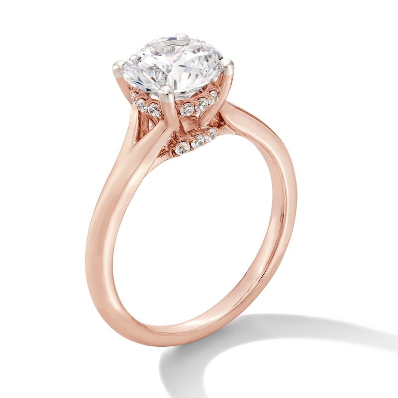 Main Image 2 of 2 CT. T.W. Certified Lab-Grown Diamond Solitaire Hidden Halo Engagement Ring in 14K Rose Gold (F/VS2)