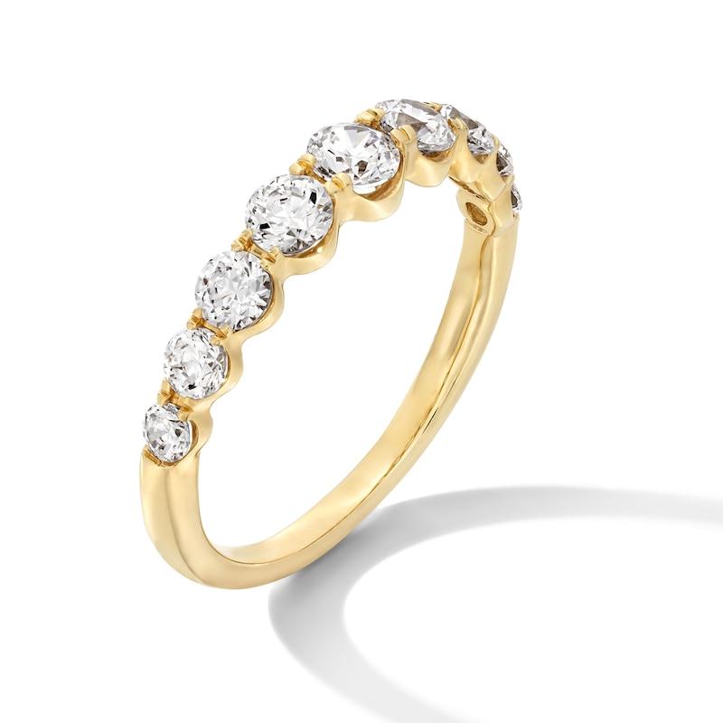 Main Image 2 of 1 CT. T.W. Certified Lab-Grown Diamond Graduated Nine Stone Band in 14K Gold (F/VS2)