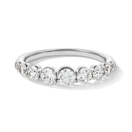 1 CT. T.W. Certified Lab-Grown Diamond Graduated Nine Stone Band in 14K White Gold (F/VS2)