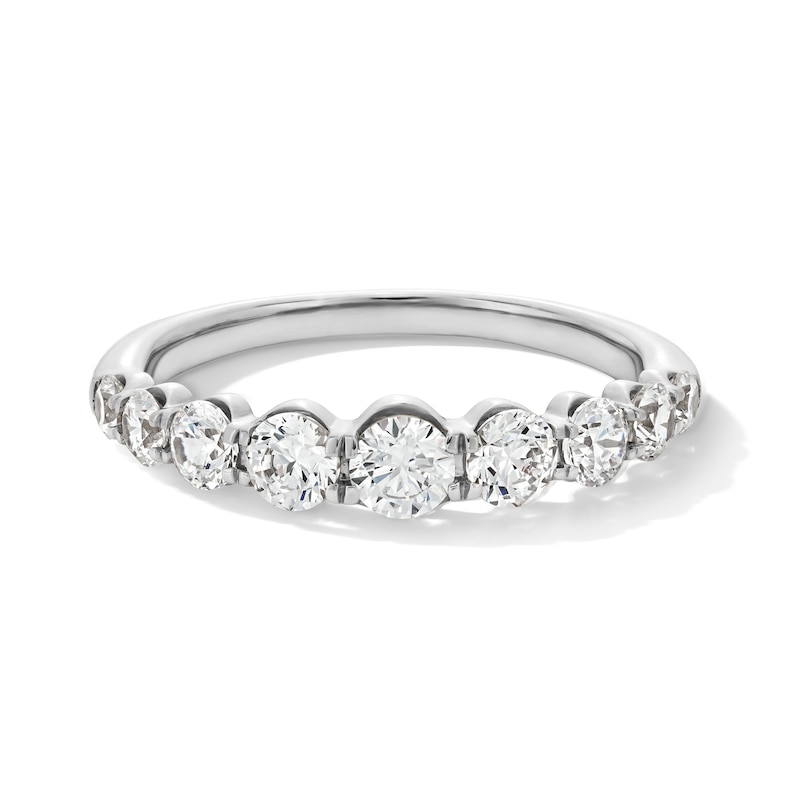 Main Image 1 of 1 CT. T.W. Certified Lab-Grown Diamond Graduated Nine Stone Band in 14K White Gold (F/VS2)