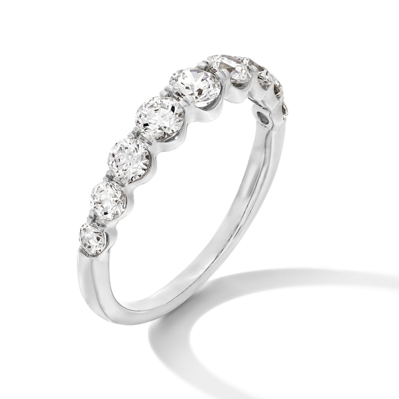 Main Image 2 of 1 CT. T.W. Certified Lab-Grown Diamond Graduated Nine Stone Band in 14K White Gold (F/VS2)