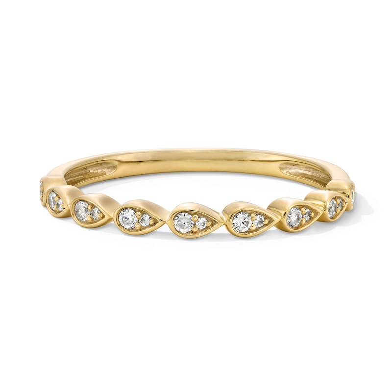 Main Image 1 of 1/10 CT. T.W. Pear-Shaped Multi-Diamond Stackable Band in 10K Gold