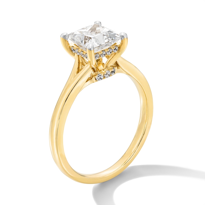 Main Image 3 of 2 CT. T.W. Princess-Cut Certified Lab-Grown Diamond Solitaire Split Shank Engagement Ring in 14K Gold (F/VS2)