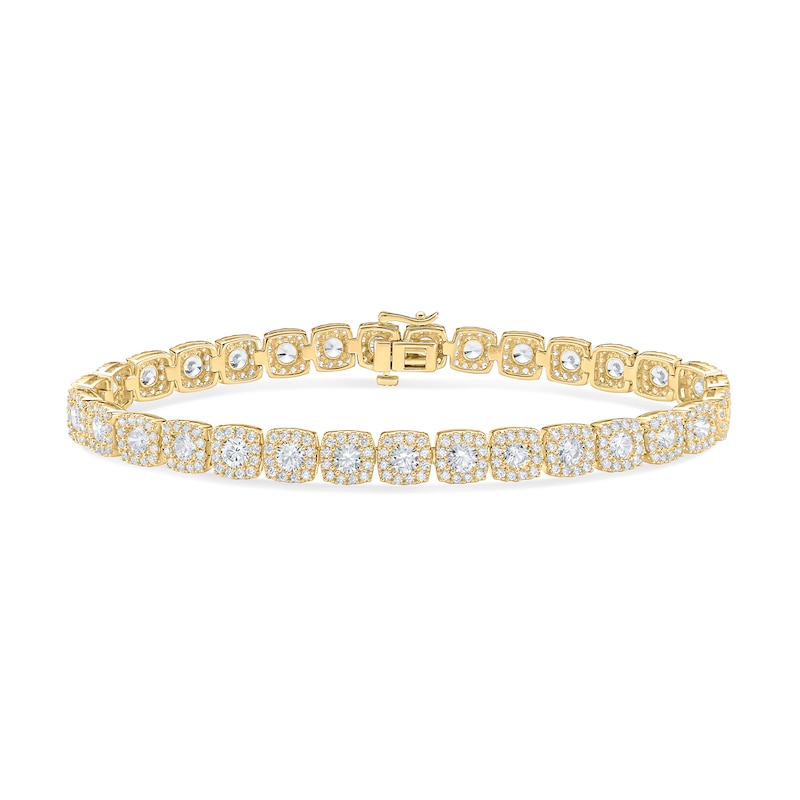 Main Image 1 of 12-3/8 CT. T.W. Certified Lab-Grown Diamond Cushion Frame Bracelet in 10K Gold (F/VS2) - 8.5"